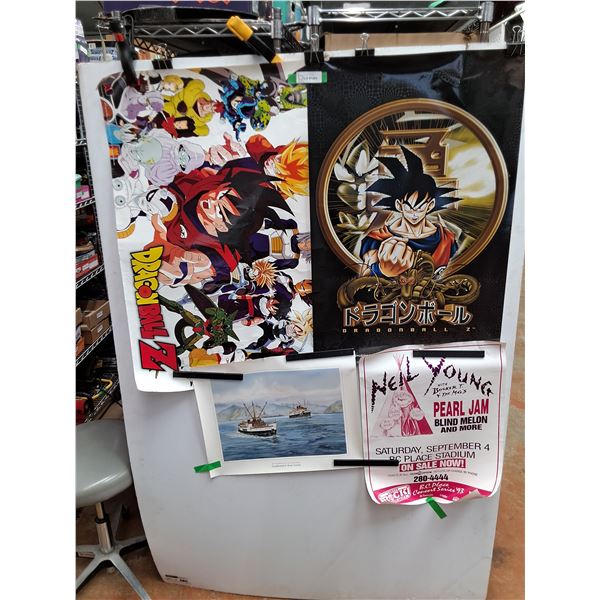 Various Posters 36" x 24" - Pearl Jam, Dragonball Z and Southbound in Howe Sound