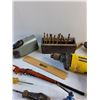 Image 5 : DeWalt Drills, Drill Bits, Screwdrivers, Tape Measures, 2" Bench Vise, BBQ Lighter and Misc