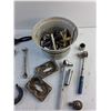 Image 4 : Hooks, Vise Grips, Metric Sockets, Ratchet Wrenches, Metal Bowl and Pliers