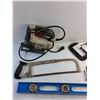Image 4 : Porter Cable Jig Saw, Hand Saw, C Clamps and Carpenters Level - As Is