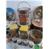 Image 3 : Vintage Tins, Hand Painted Metal Plates, Miniature Jars and V88 Receiver - As Is