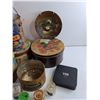 Image 4 : Vintage Tins, Hand Painted Metal Plates, Miniature Jars and V88 Receiver - As Is