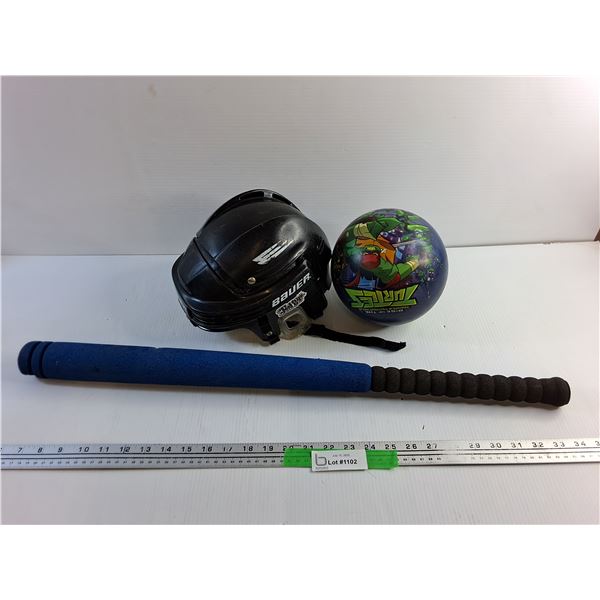 29" Foam Bat, Bauer Helmet and Turtlez Ball - Pick Up Preferred