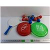 Image 1 : Ping Pong Racket, (2) Frisbees and Weighted Balls for Ladder Ball