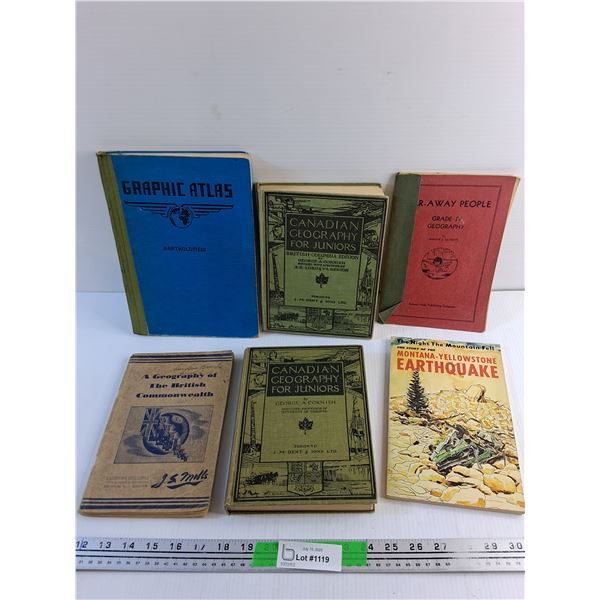 Various Books - A Geography of the British Commonwealth, Graphic Atlas and Yellowstone Earthquake