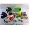 Image 1 : John Deere Tractor, Kid's Mitts, Winter Hat, Peppa Pig Figures and Plush Toys