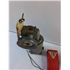 Image 4 : Vintage Vertical Motor with Pulley, Emergency Light Unit, Vintage Tail Light and Misc