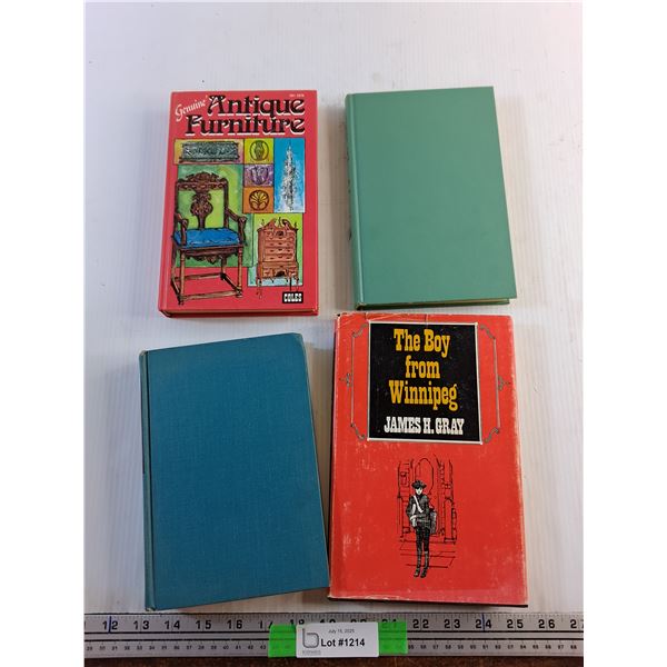 Books - Antique Furniture, The Boy From Winnipeg and The Adventurers