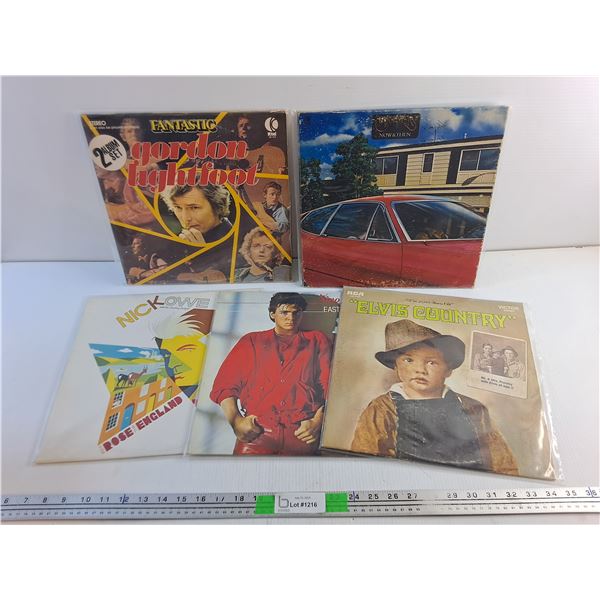 Vinyl Records - Elvis Country, Gordon Lightfoot and Nickowe