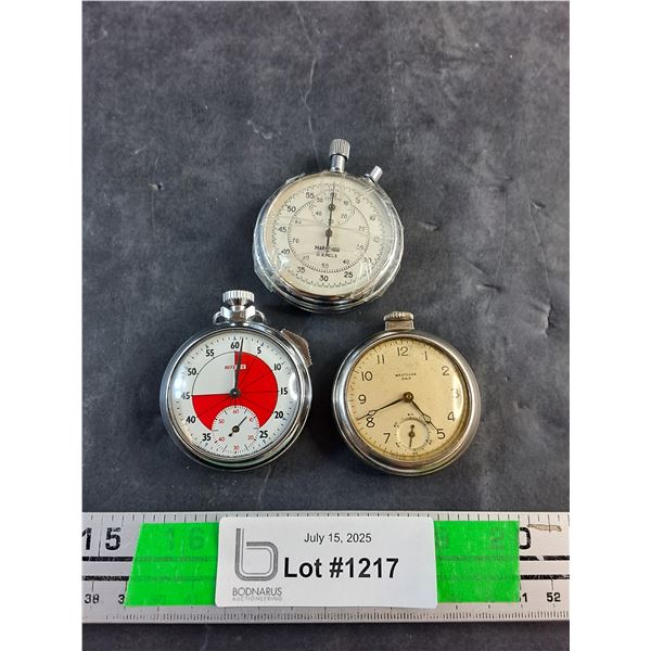 (3)  Vintage Pocket Watches - As Is