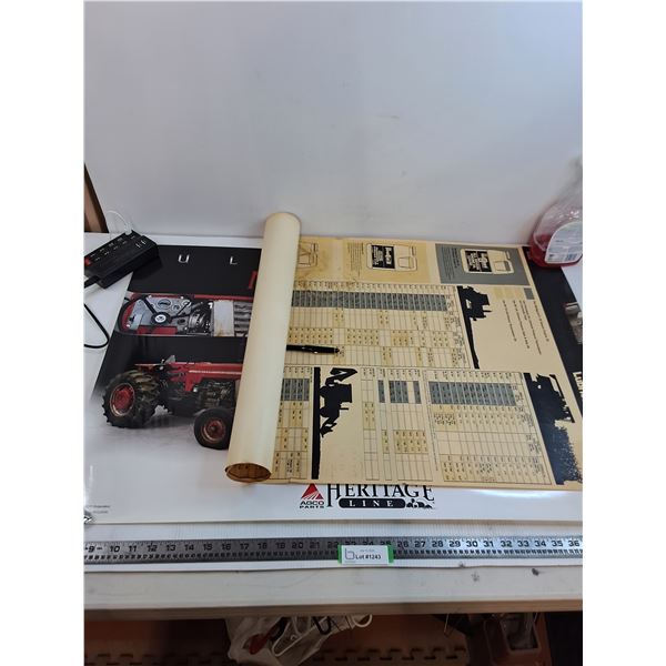 (2) Massey Ferguson Wall Posters (35" x 23" Lubrication Chart, 24" x 36" Ultimate Makeover)