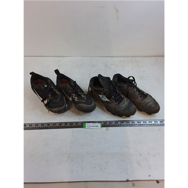 (2) Pairs of Women's Cleats (Nike Size 7, Easton Size 8)