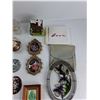 Image 5 : (2) Candle Holders, (6) Brass Frames, Stained Glass Wall Decorations, Misc - As Is