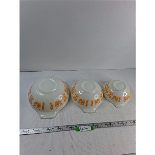 (3) Pyrex Amish Pumpkin Butterprint - As Is