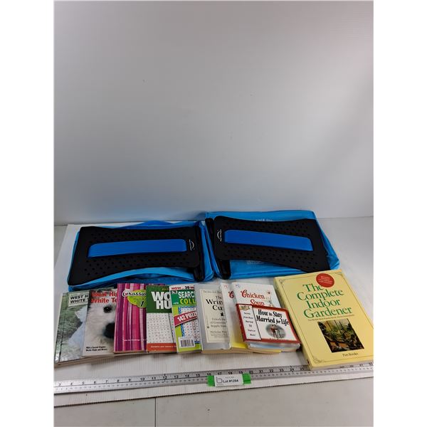 (2) Magic Back Supports (10) Assorted Books, The Complete Indoor Gardener, Chicken Soup For The Soul