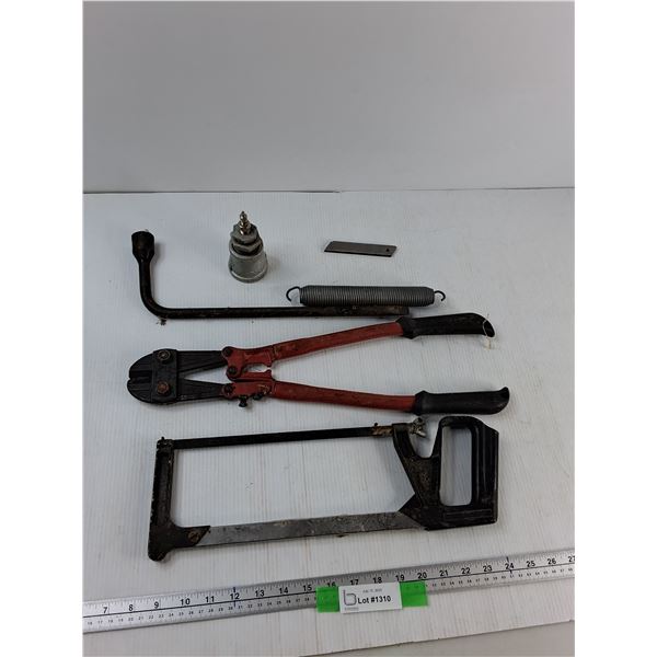 Bolt Cutters, Saw, Tire Iron, Misc