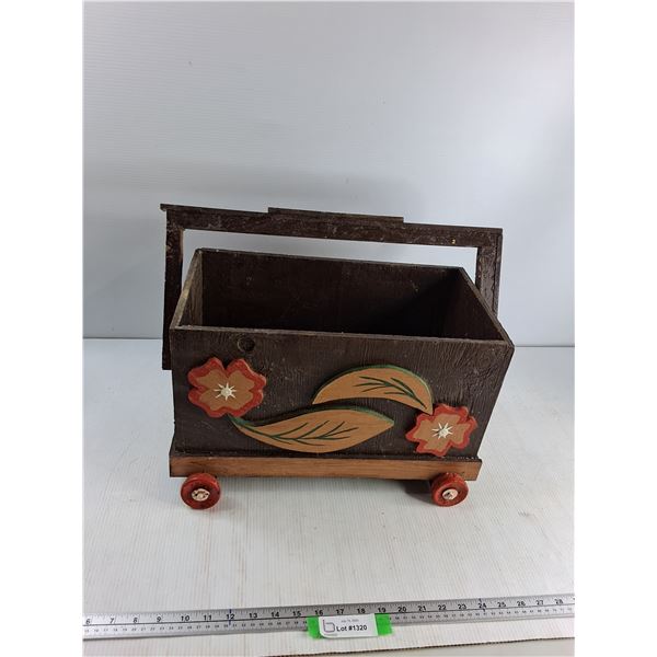 Vintage Wooden Wheeled Caddy - As IS -  PICK UP