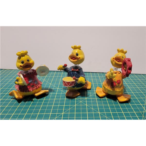 (3) Vintage Duck Bobble Head Figures