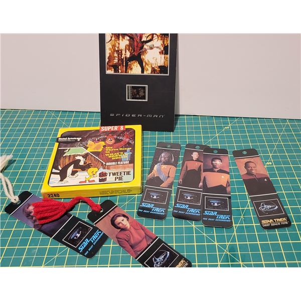 Movie/TV Items-Spider-Man film cell collectible, Vintage Super 8 film in great shape, and Start Trek