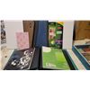 Image 1 : Office/School Lot-Note books, loose leaf, 2 binders, labels, and Velcro file case.