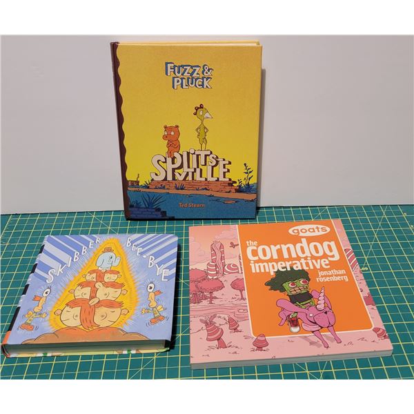 (3) Graphic Novels -Splitsville, Skibber Bee-Bye, & Corndog Imperative