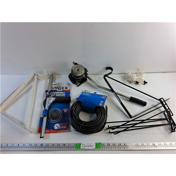 16" Grip Squeegee, RG6 Coaxial Cable, Shelf Brackets and Misc