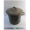Image 1 : Galvanized Pot with Lid 13" x 16" - Pickup Preferred