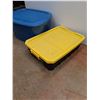 Image 3 : (2) Plastic Totes with Lids - 24" x 19" x 14" - Cannot Ship
