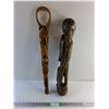 Image 1 : (2) Carved Wood Decorations 27"  -  Pick Up