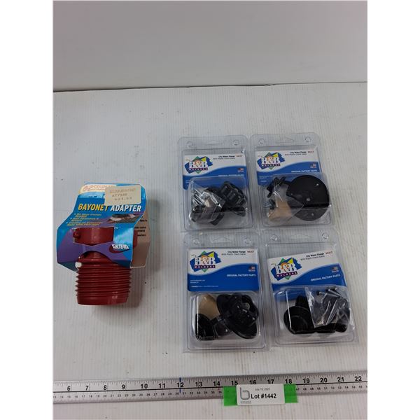 (4) B&B Molders City Water Flanges, EZ Coupler Bayonet Adapter - As Is