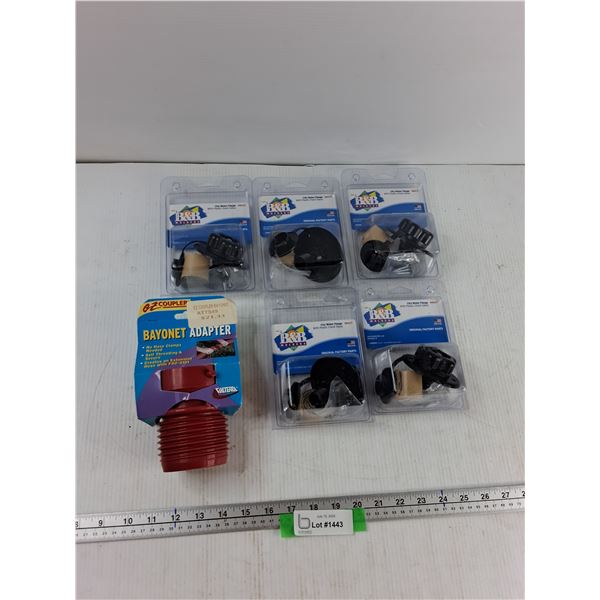 (5) B&B Molders City Water Flanges, EZ Coupler Bayonet Adapter - As Is