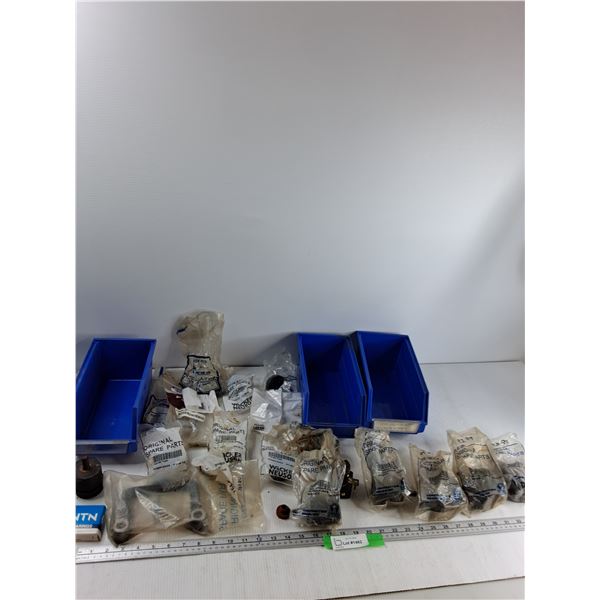 Assorted - (3) Plastic Conainers, Bearings, Assorted Shockmounts, Misc -As Is