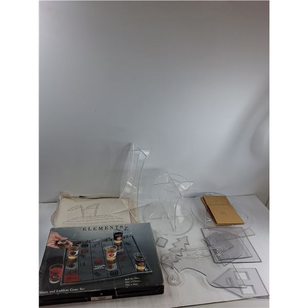 Shots And Ladders Game, Stencils, Plastic Decorations - As Is