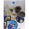 Image 4 : Assorted - (3) Candle Holders, (2) Hummingbird Feeders, Metal Tin, Misc - PICK UP