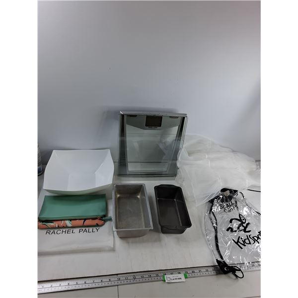Health O Meter Scale, (2) Bread Trays, Clutch Bag, Misc - As Is