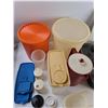 Image 2 : (6) Tupperware Containers, (4) Tupperware Pieces, Metal Access Door Hatch, Misc - As Is