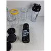 Image 4 : Plastic Container, Water Bottle,Assorted  Magic Bullet Cups Countertop Blender - As Is