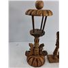 Image 2 : Wood Candle Holder, Wooden Statue - As IS