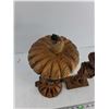 Image 4 : Wood Candle Holder, Wooden Statue - As IS