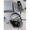 Image 3 : (5) Panasonic Telephones, Philips DVD Video Player, Headphones, Misc - As Is
