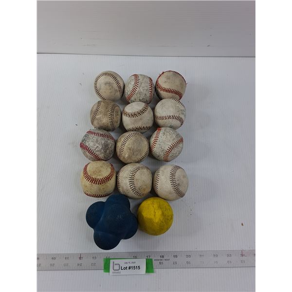(12) Baseballs And (2) Foam Balls