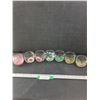 Image 1 : Hand Painted Flower Cups- (7) Glasses- Some Paint Chipped Off
