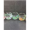 Image 3 : Hand Painted Flower Cups- (7) Glasses- Some Paint Chipped Off