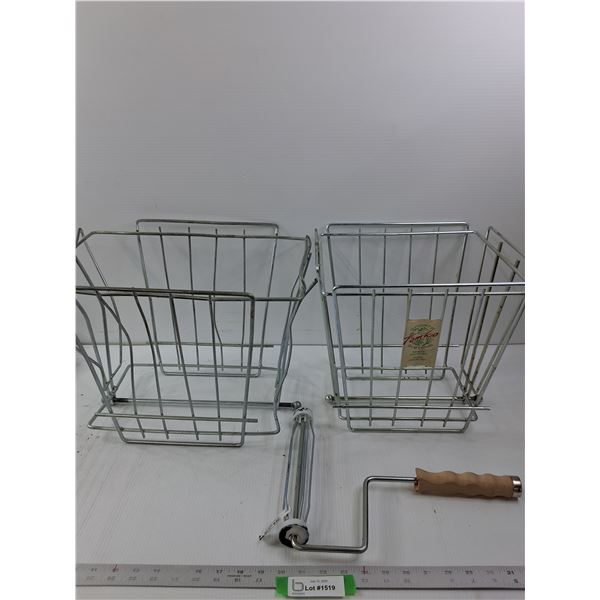 (2) Wire Baskets And Paint Roller
