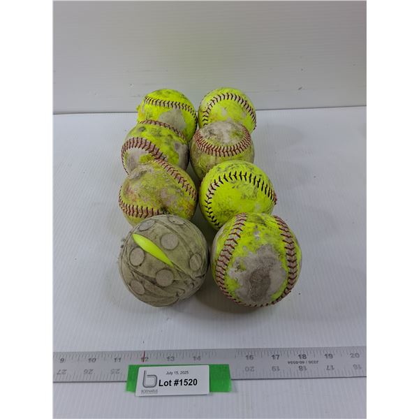 (7) softball And (1) Wiffle Ball