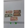 Image 1 : Variety Of 2 Dollar Bills 1954-1986- (4) Canadian Bills And (1) American Bill