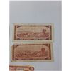 Image 3 : Variety Of 2 Dollar Bills 1954-1986- (4) Canadian Bills And (1) American Bill