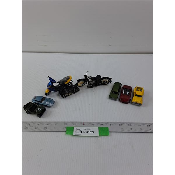 Variety Of Cars And Motorcycles