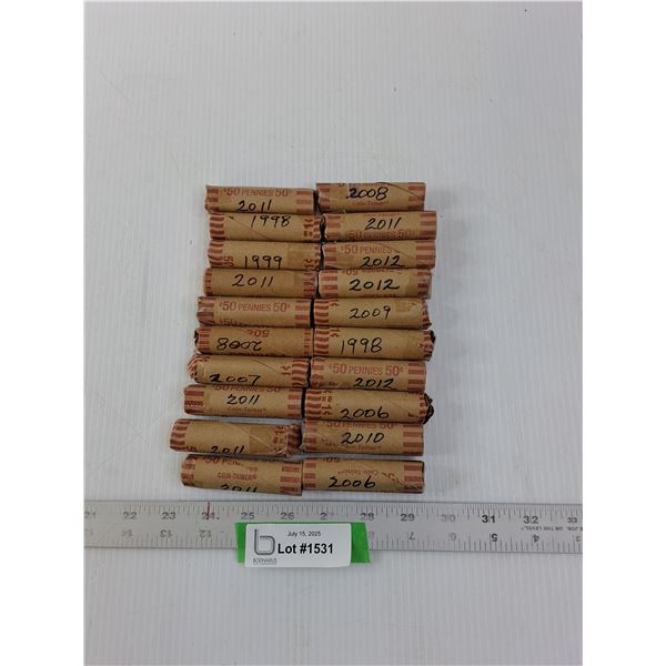 (20) Rolls Of Pennies- 1998-2012