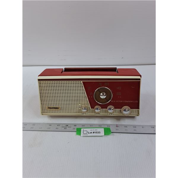 (6) Transistor Port-Table- Model GP711  Radio-12" x 5.5" x 5.5"- As Is